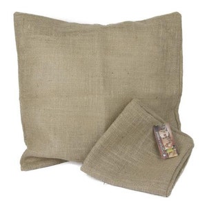 Burlap 16" By 16" Blank Square Pillow Cover Envelope Style closure for Farmhouse Décor and DIY Style Home and Living