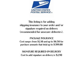 Postage Insurance and Signature on Delivery Add On