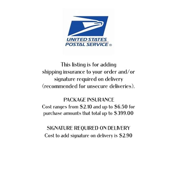 Postage Insurance and Signature on Delivery Add On Etsy