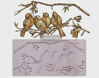 Avian Love - Re-Design Mould by Prima for mixed media art, home decor, candy, food, wedding cake, crown, wreath, Jewelry