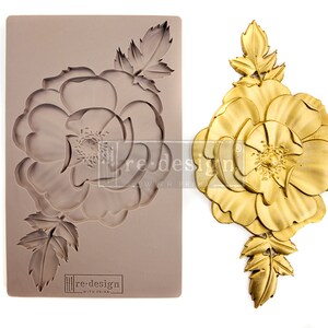 In Bloom Silicone Mould re-design by Prima , decor mould, Food Safe, use with Clay, Ceramic, Hot Glue, Air Dry Clay, Resin