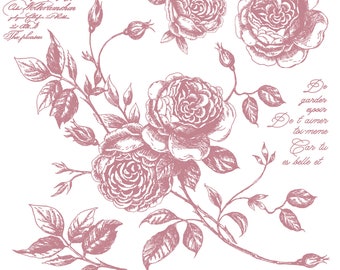 Romance Roses, Redesign Décor Clear Cling Stamps 12x12 Furniture, Walls, Fabric, Home Décor, DIY