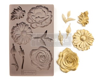 In The Garden Silicone Moulds re-design by Prima , decor mould, Food Safe, use with Clay, Ceramic, Hot Glue, Air Dry Clay, Resin