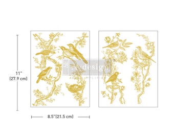 Kacha, Golden Serenade, Re-Design Décor Transfers, DIY, Mixed Media, Rub On, Furniture Transfers, 2 Sheets 8.5 x11 inches