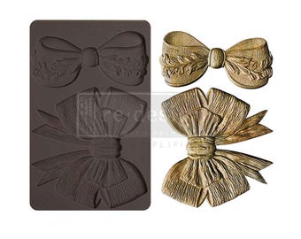 Vintage Opulence Bow - Re-Design Mould by Prima for mixed media art, home decor, candy, food, wedding cake, crown, wreath, Jewelry