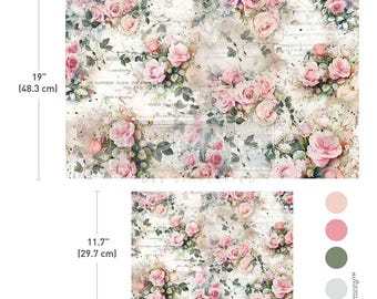Re-Design- Prima- Decoupage Paper- Rosy Reverie - 2 Sheet Set, for furniture, arts and crafts, home décor