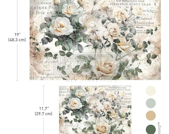 Re-Design- Prima- Decoupage Paper- My Garden Whimsy - 2 Sheet Set, for furniture, arts and crafts, home décor