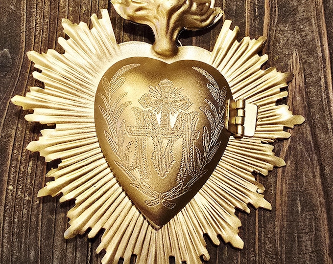 Featured listing image: Flaming Heart Lockett, Gold Finish