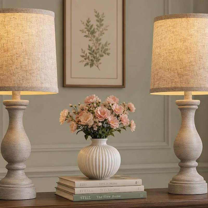 Rustic Farmhouse Lamp Set - Etsy