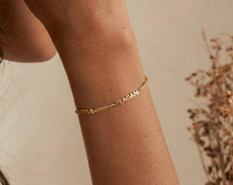 Custom Name Stainless Steel Bracelet • Personalized 1 to 4 Names Chain Jewelry • Bridesmaid Gift • Anniversary & Birthday Gift for Her