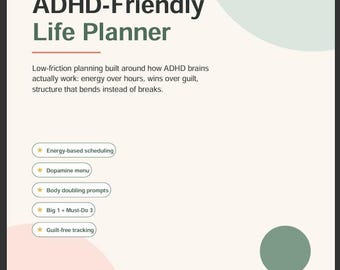 Agenda digital Solace de 52 semanas sin fecha para TDAH, planificador semanal de productividad y enfoque, GoodNotes Notability