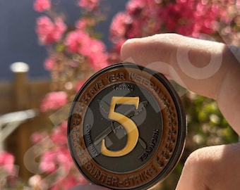 CS2/CSGO Handmade Metal Counter-Strike Veteran Coin – CS2 Inspired Collectible (Pack of 1)