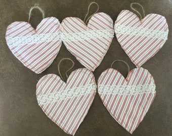 Handmade Padded fabric hearts