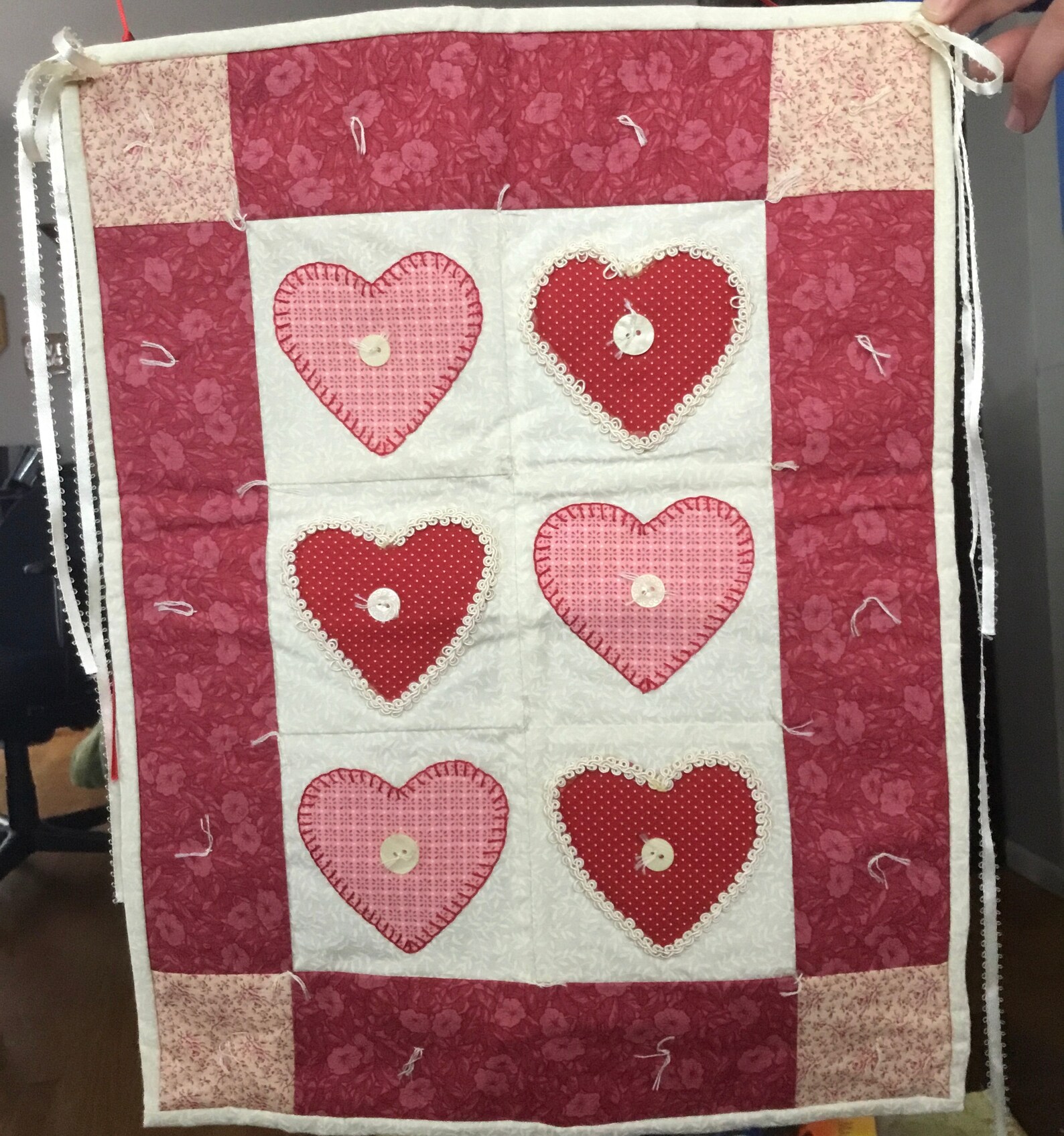 Valentine heart wall hanging quilt Etsy