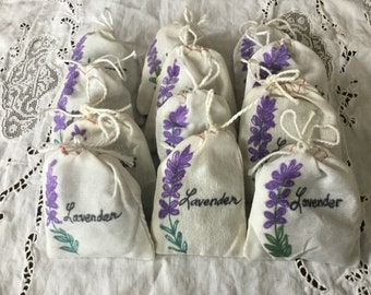 Wedding favors,etc-12 Fresh!Handmade Lavender sachets, for drawers, closets,under pillows,moth repellant,