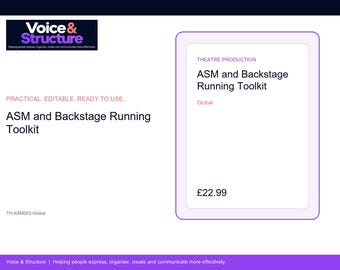 ASM and Backstage Running Toolkit | Editable Digital Resource