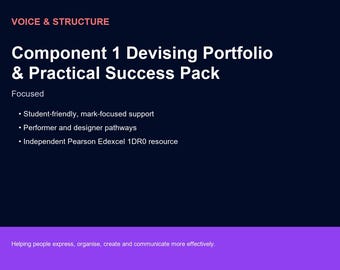 Component 1 Devising Portfolio & Practical Success Pack | Editable Digital Resource