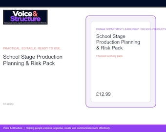 School Stage Production Planning & Risk Pack | Editable Digital Resource