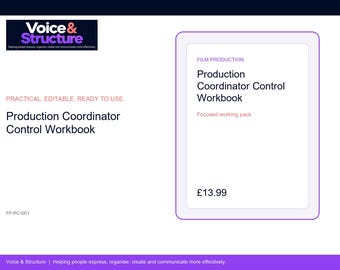 Production Coordinator Control Workbook | Editable Digital Resource