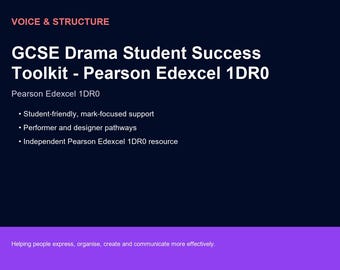 GCSE Drama Student Success Toolkit - Pearson Edexcel 1DR0 | Editable Digital Resource