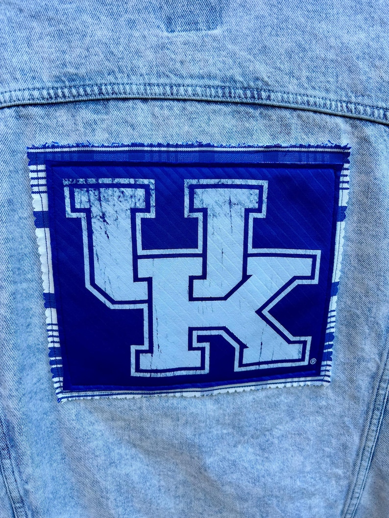 Custom University of Kentucky Wildcats Denim Jacket SEC Upcycled - Etsy