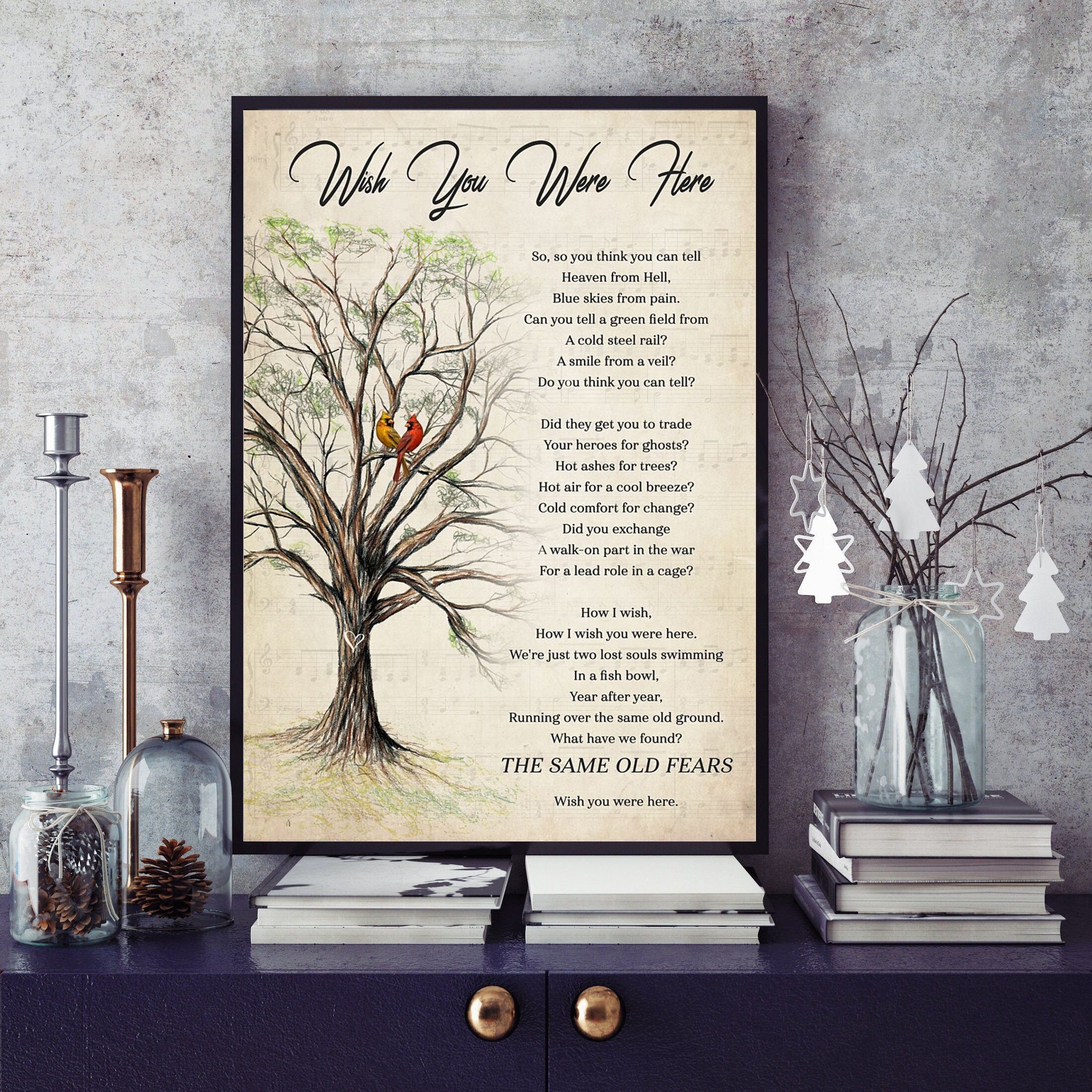 Lyric Wish You Were Here Pink Floyd Pink Floyd Wish You Were Here Lyrics Poster Pink Floyd Wish | Etsy Australia