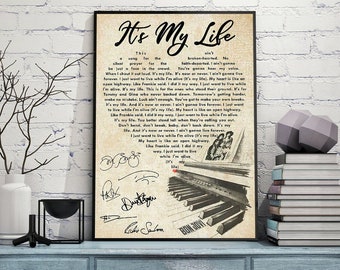 Framed Original Art Bon Jovi Poster New Jersey Album Print Lyrics Gift