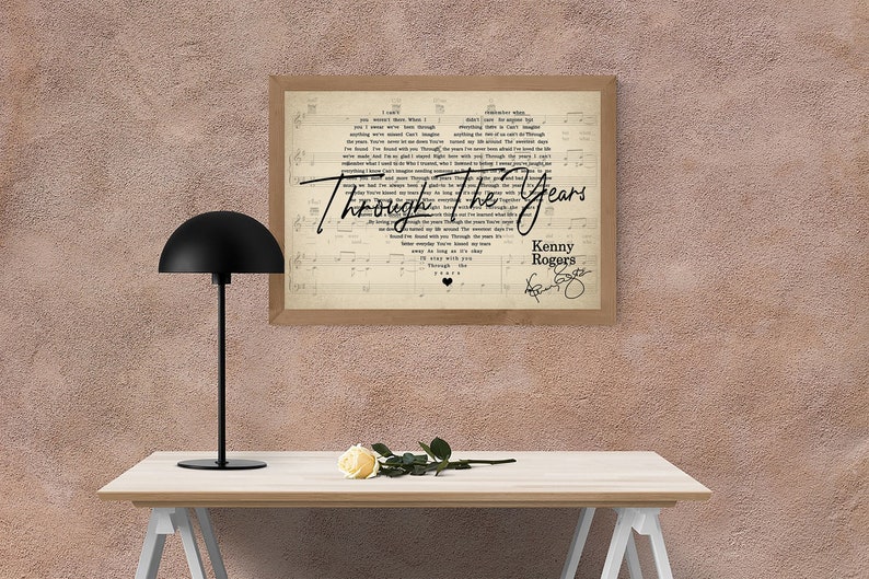 Kenny rogers through the years lyrics framed Kenny rogers through the years lyrics framed