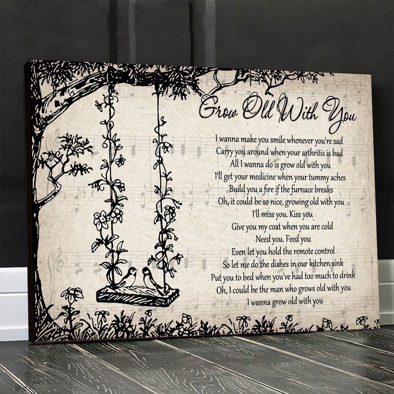 Adam Sandler Grow Old With You Lyrics Poster the Wedding Etsy