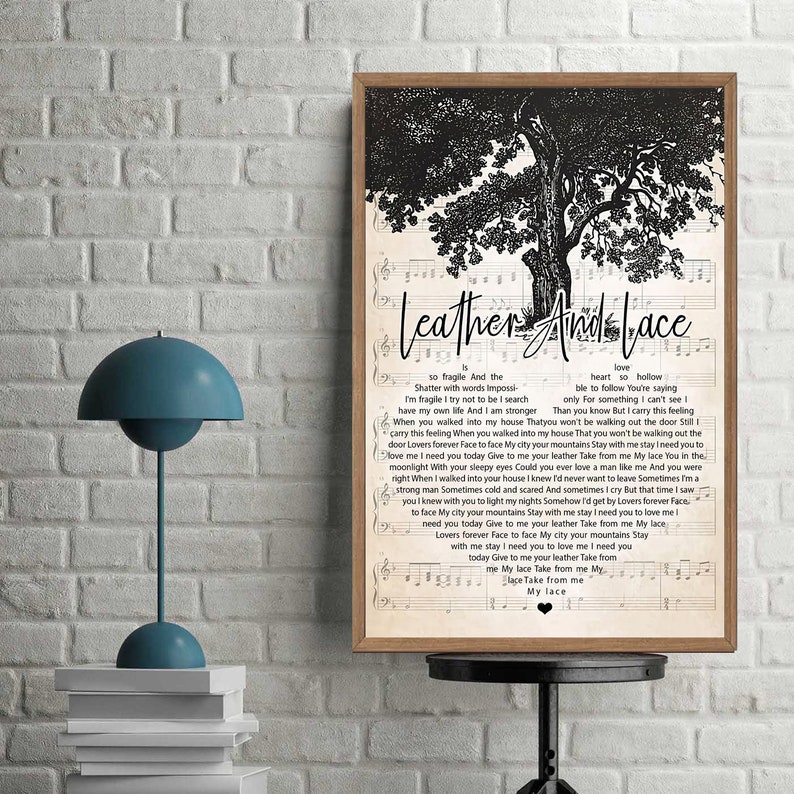 Stevie Nicks Don Henley Leather and Lace Song Lyrics Poster Etsy