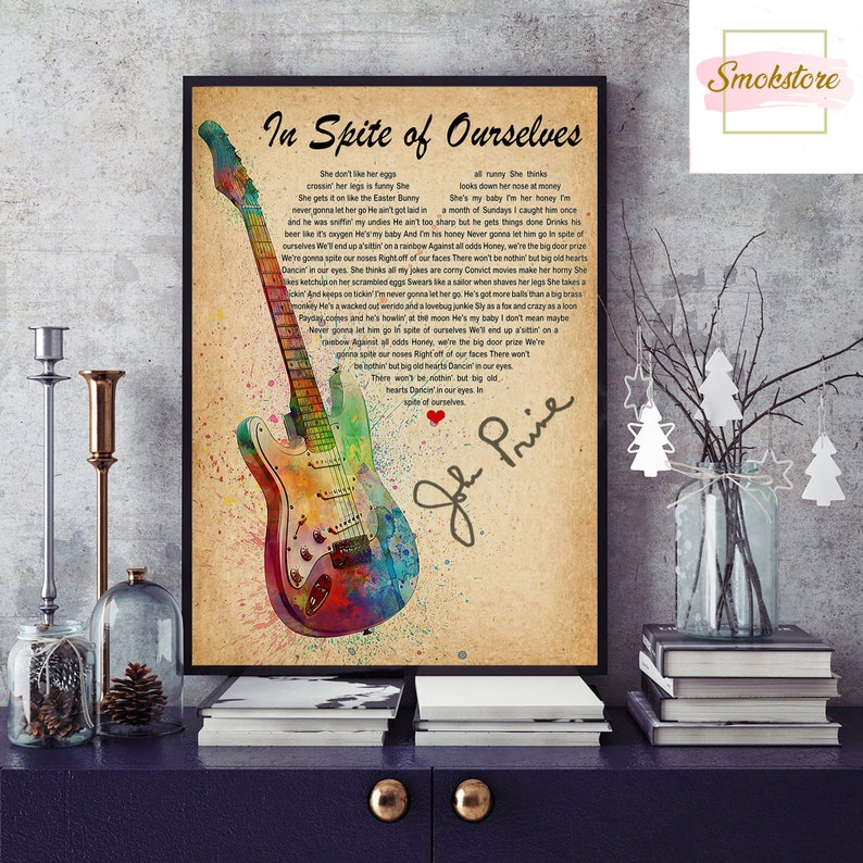 John Prine in Spite of Ourselves Lyrics Poster John Prine in Etsy Canada