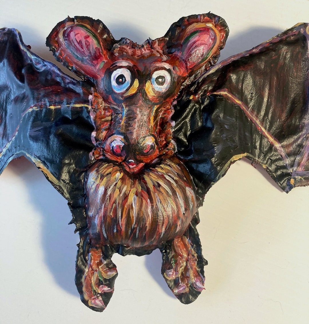 Batty Boop stuffed Hand-painted Bat - Etsy