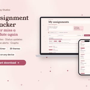 Aplikacja do śledzenia zadań | Planer zadań domowych i śledzenie terminów dla uczniów | Timer nauki | Szkoła średnia, uniwersytet | iPad, telefon, laptop