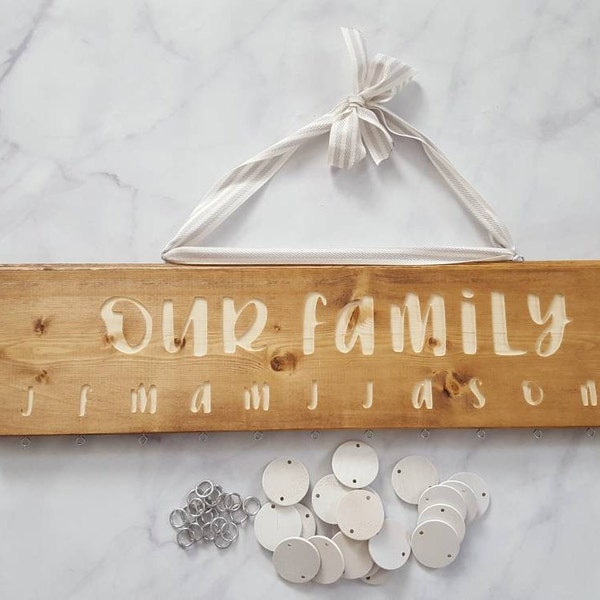 Birthday Reminder Board ... Brown Stained Birthday Board "Our Family" ... Ready To Ship ... Christmas Gift...Celebration Board.. HAVENSPLACE