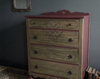 Antique Olive & Meyer four drawer solid wood dresser, Dallas furniture