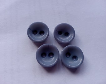 4 Grey Round Bowl Sewing Buttons 21mm EBN