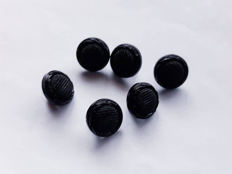 Vintage Dark and Natural Sewing Buttons Variety of Sizes Black Shank ABR