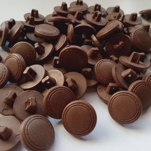 30 Brown Round Sewing Buttons 18mm EBU