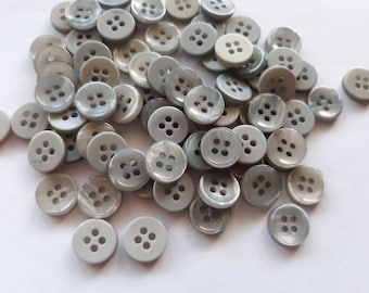 74 Gray Sewing Buttons 7/16 Inch in Size