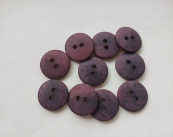 10 Dusty Purple Sewing Buttons 9/16 Inch MAK and MAL