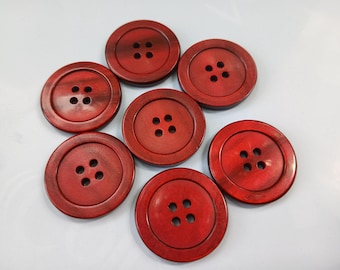 7 Red Sewing Buttons 1 Inch #NAH