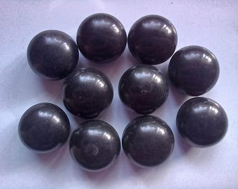 10 Black Dome Sewing Buttons 7/16 Inch #MAF