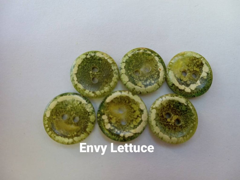 Nebula Handmade 5/8th Inch Made to Order Sewing Buttons Envy Lettuce