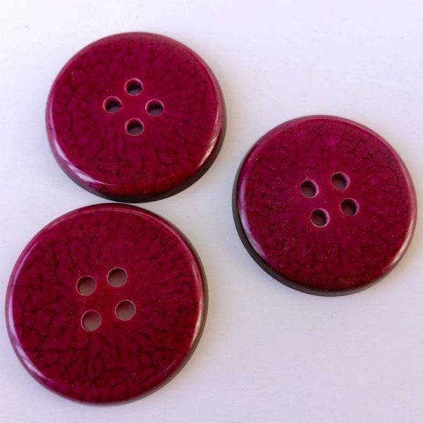 Crackle Sewing Buttons Large 1 1/2 Inch Resin 38mm Set of 3