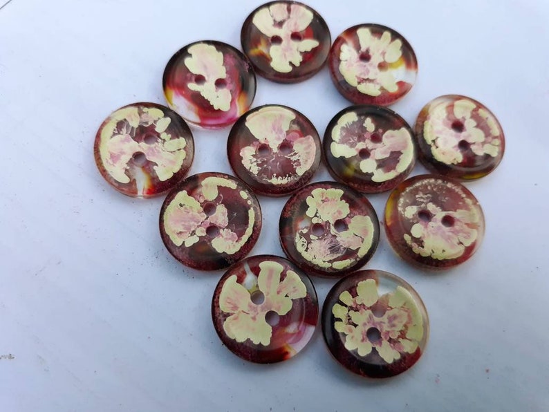 Nebula Handmade 5/8th Inch Made to Order Sewing Buttons Dandelion Wild Plum