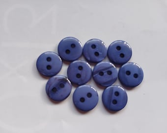 10 Little Periwinkle Blue Sewing Buttons 7/16th Inch #NAA