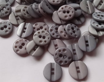 53 Vintage Grey with a Stripe Sewing Buttons 15mm AFD