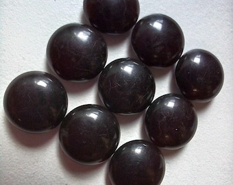 9 Black Dome Sewing Buttons 1/2 Inch #MAE