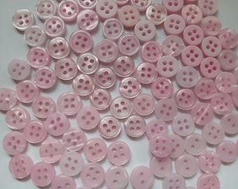 100 Small Pink Sewing Buttons 3/8 Inch #NAN