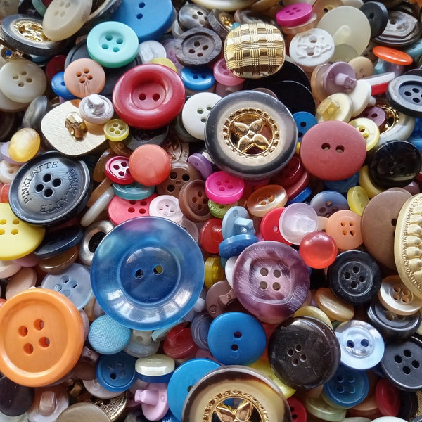 Assorted Sewing Buttons 1/4th to 1.5 Inch in Size  New and Vintage